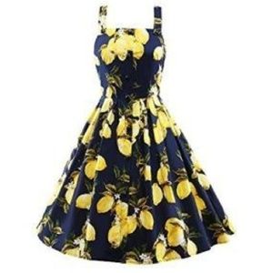 Retro Lemon Dress 1x